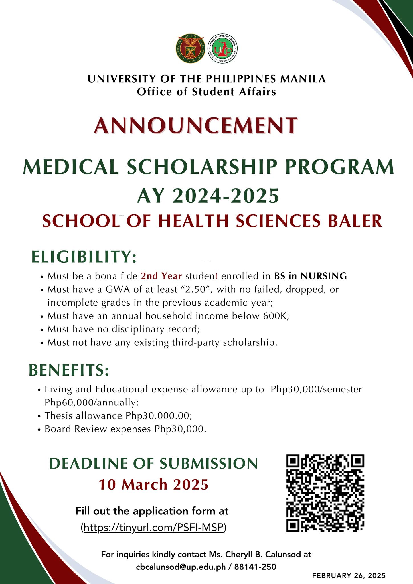 PSFI Medical Scholarship Program