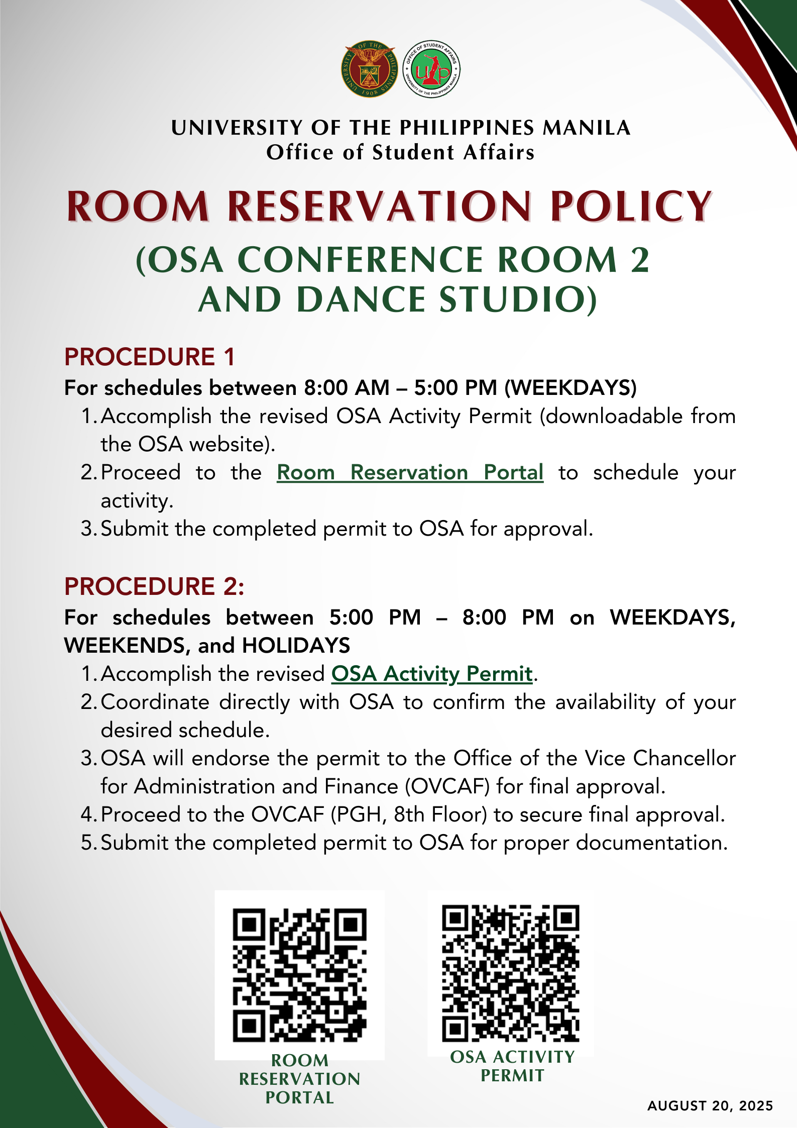Room reservation
