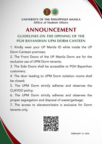 Bayanihan Canteen Guidelines