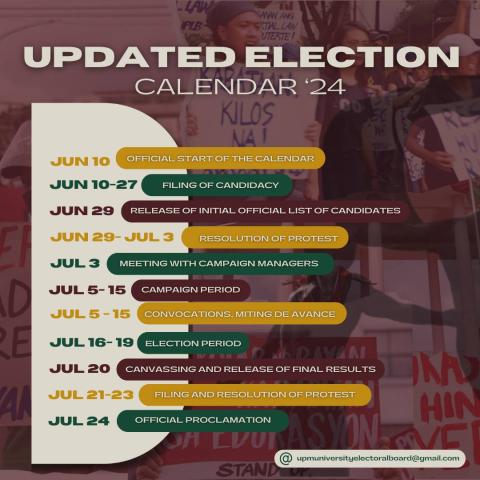 UPDATED USC/CSC ELECTION CALENDAR 2024